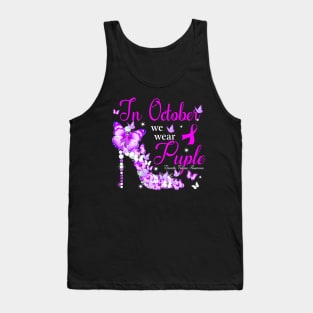 Womens In October We Wear Purple  Domestic Violence Tank Top